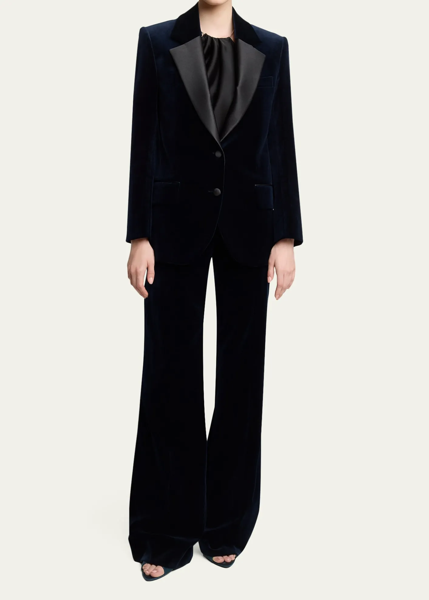 Victoria BeckhamSingle-Breasted Velvet Tuxedo Jacket