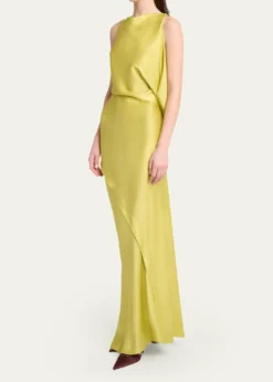 Victoria BeckhamSleeveless Draped Satin Gown
