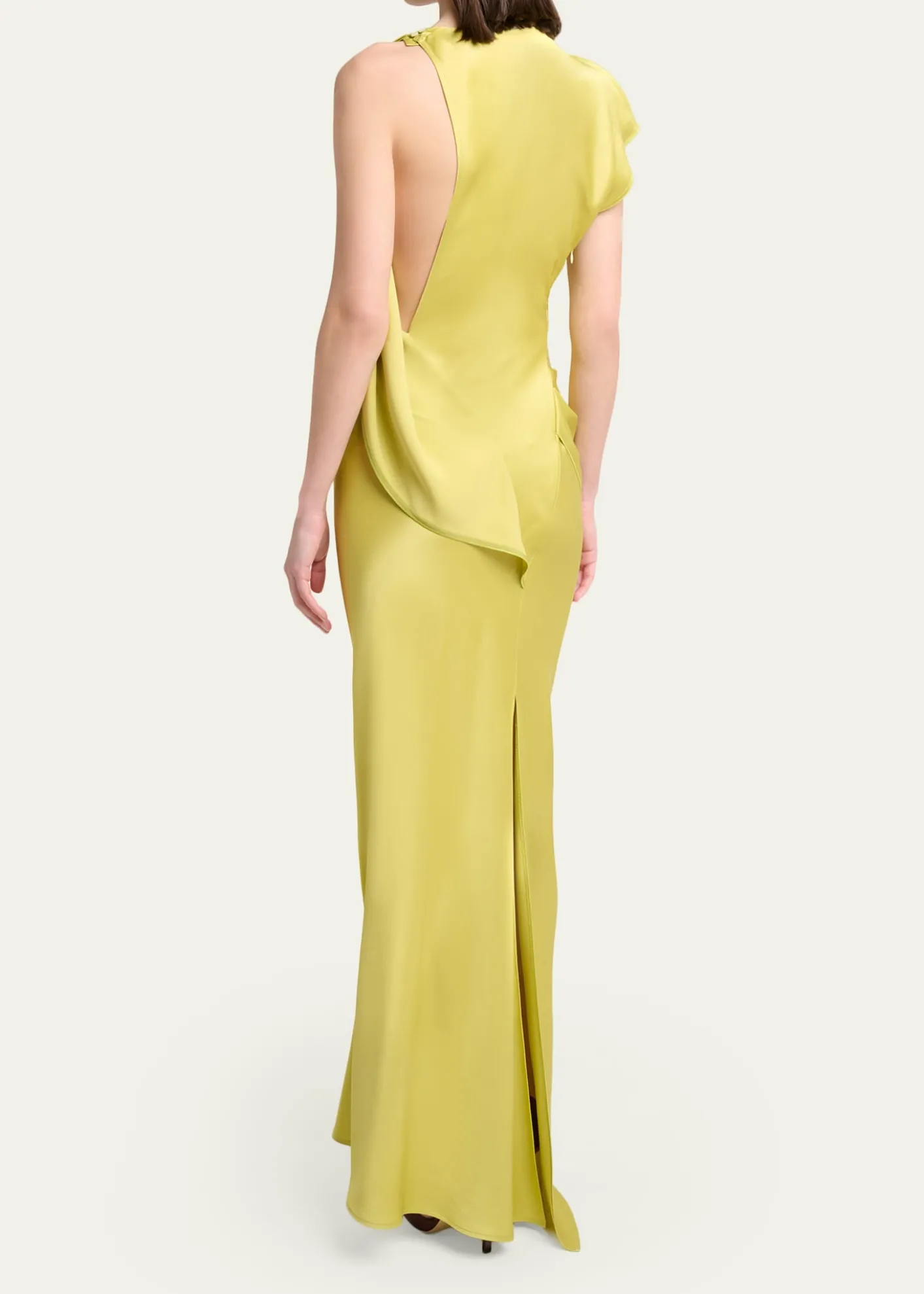Victoria BeckhamSleeveless Draped Satin Gown