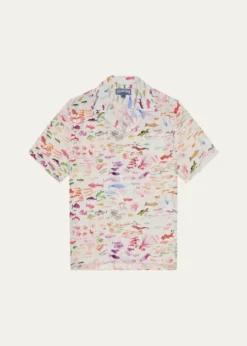 Vilebrequinx Fabrice Hyber Men's Pescador Linen Camp Shirt