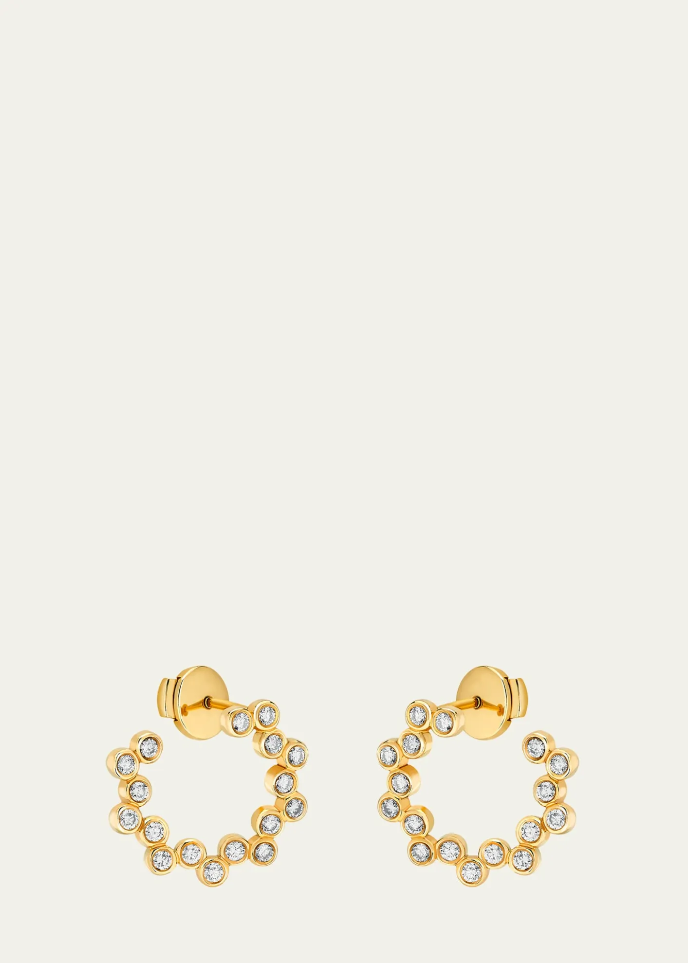 ViltierClique Twist Hoop Earrings in 18K Yellow Gold and Diamonds