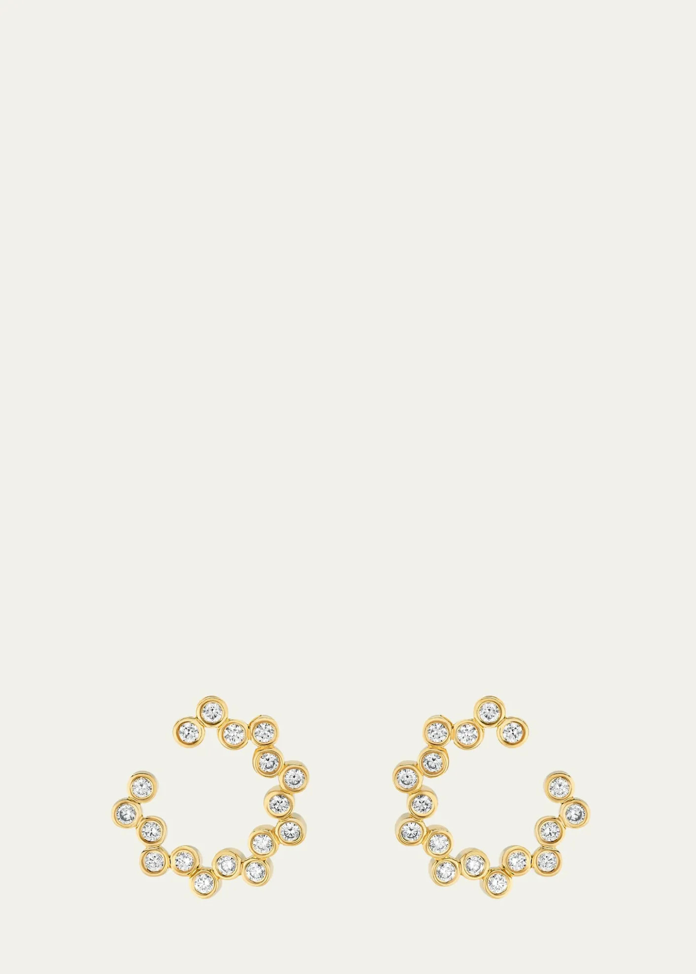 ViltierClique Twist Hoop Earrings in 18K Yellow Gold and Diamonds