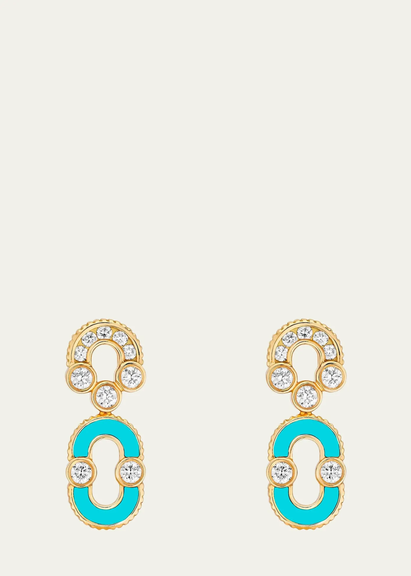 Viltier18K Gold, Turquoise & 0.95 TCW Drop Earrings