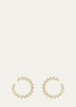 Viltier18K Yellow Gold Clique Twist Diamond Hoop Earrings