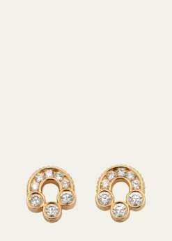 ViltierMagnetic Diamond Stud Earrings in 18K Yellow Gold