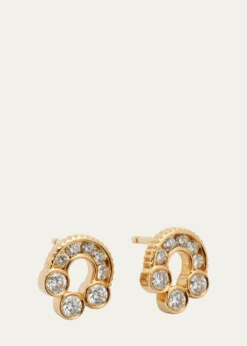 ViltierMagnetic Diamond Stud Earrings in 18K Yellow Gold