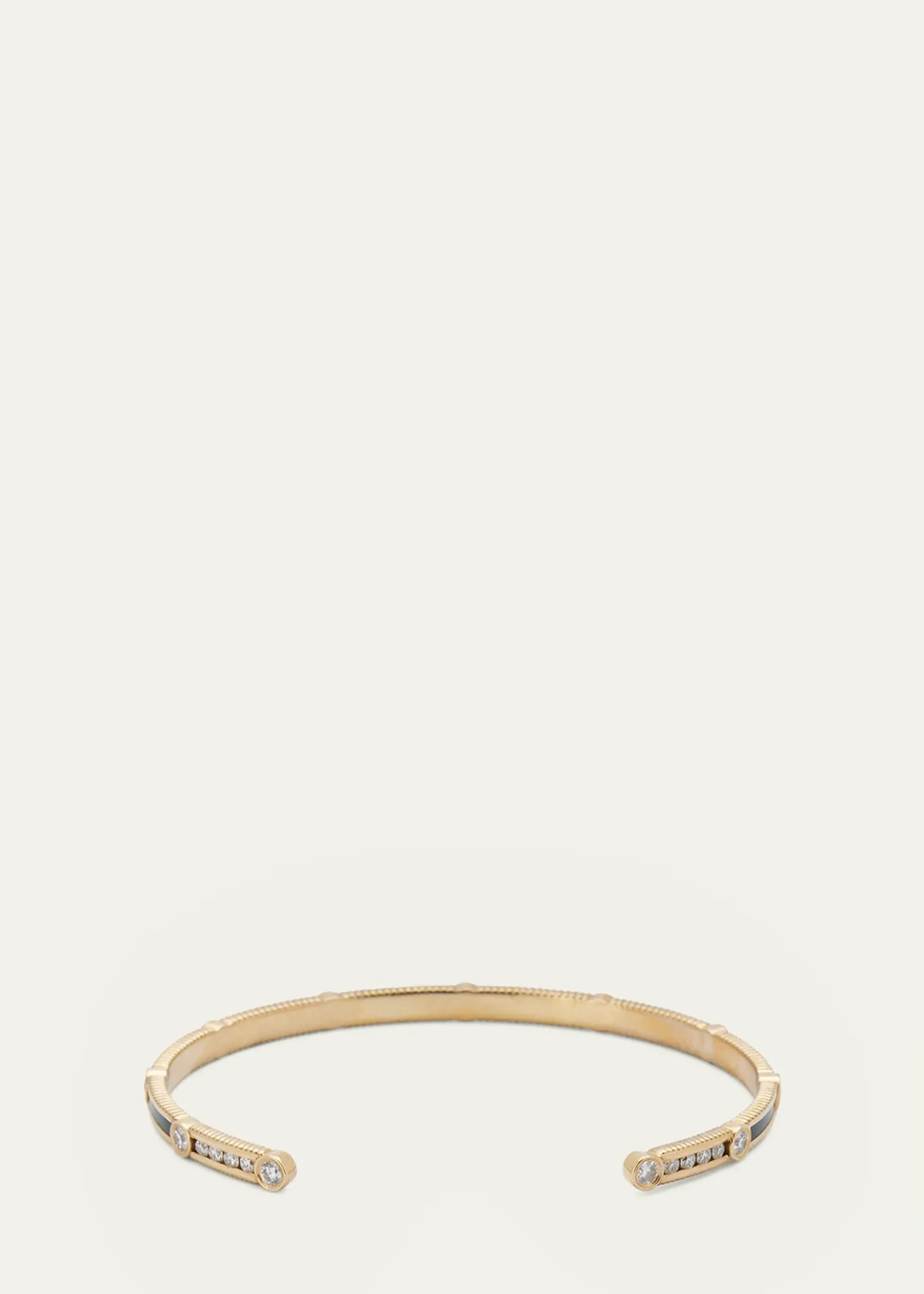 ViltierRayon Bangle in Onyx, 18K Yellow Gold and Diamonds