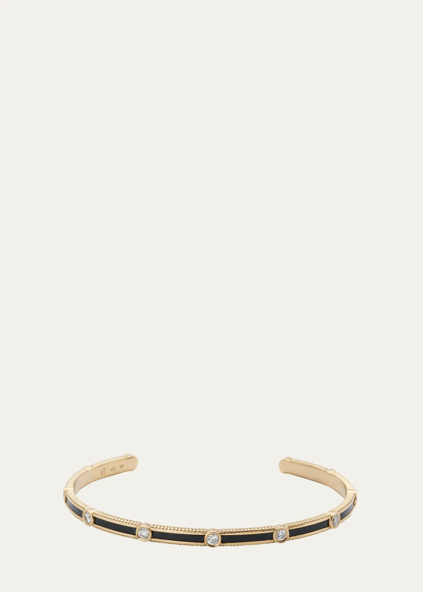 ViltierRayon Bangle in Onyx, 18K Yellow Gold and Diamonds