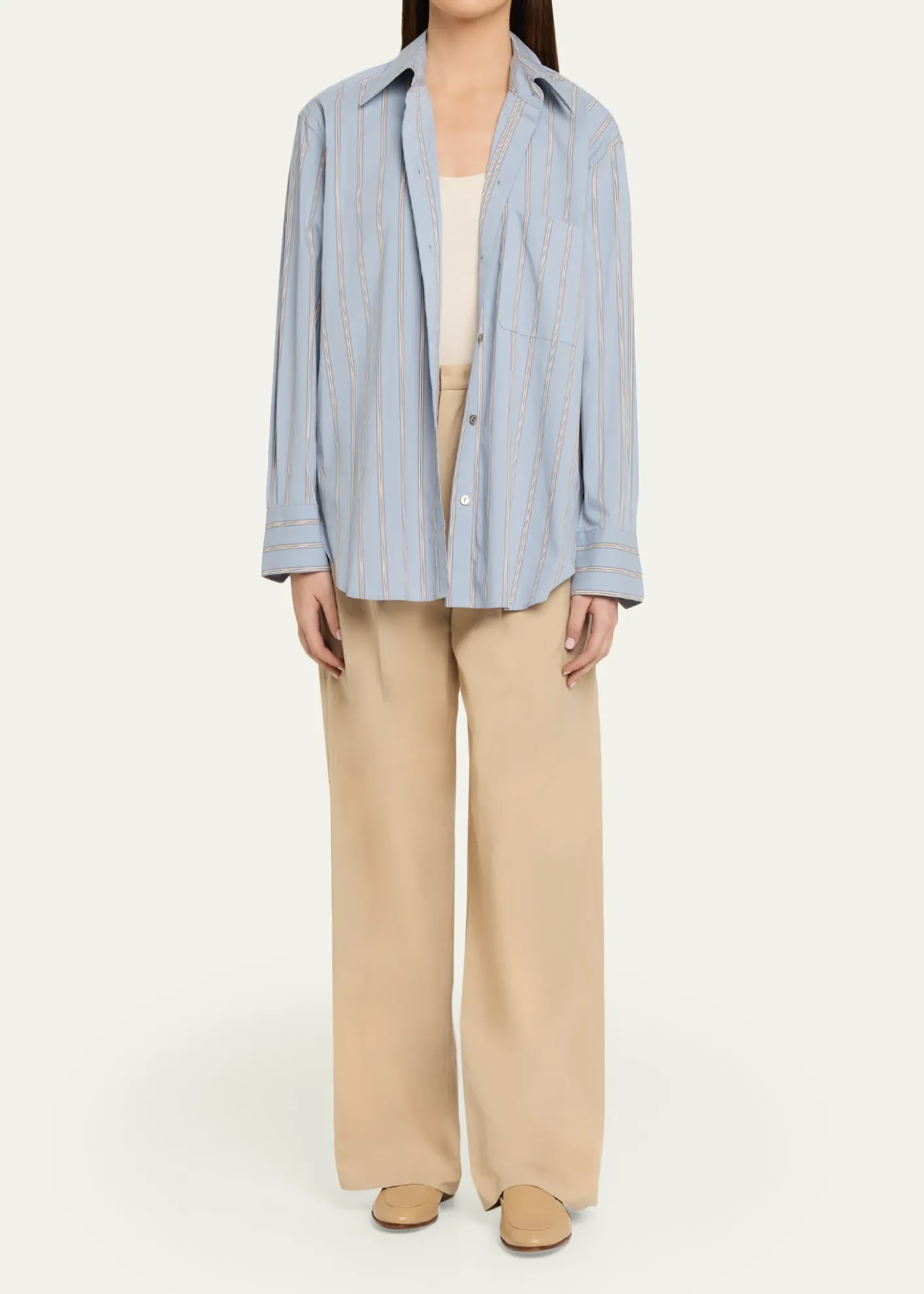 VinceCamille Mid-Rise Cotton-Blend Trousers
