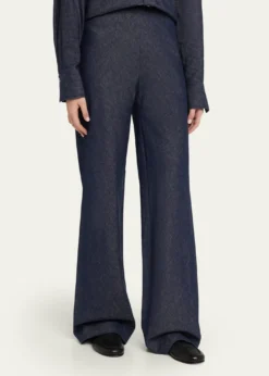 VinceColette High-Rise Chambray Bias Pants
