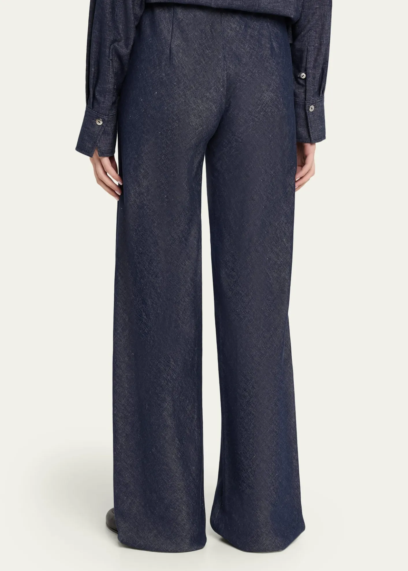 VinceColette High-Rise Chambray Bias Pants