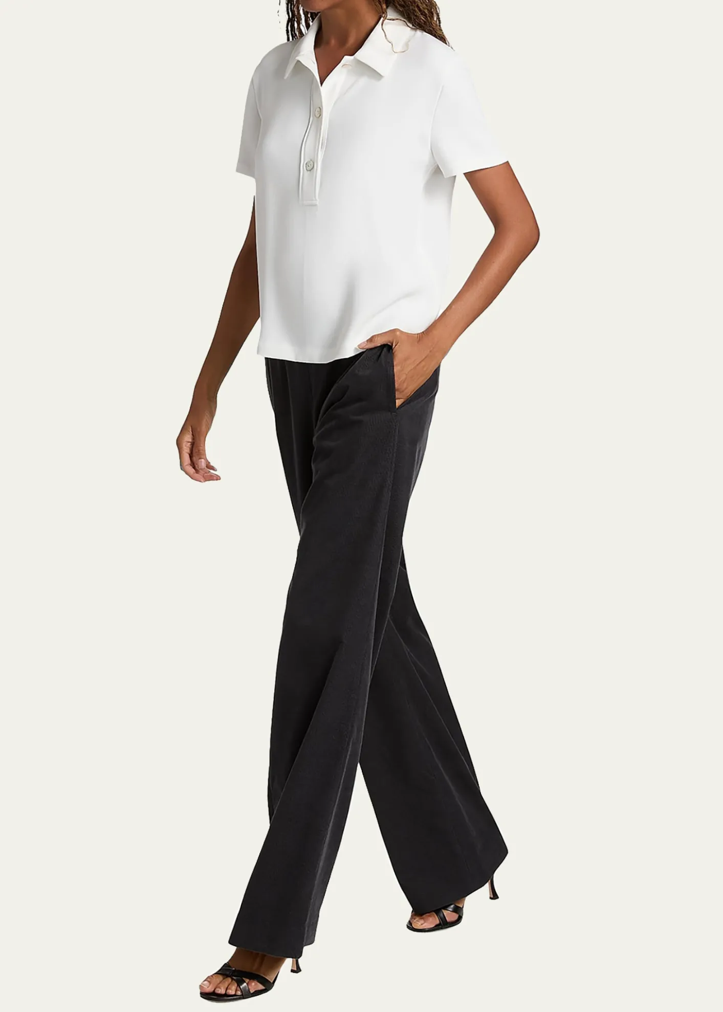 VinceCrepe Short-Sleeve Polo Shirt