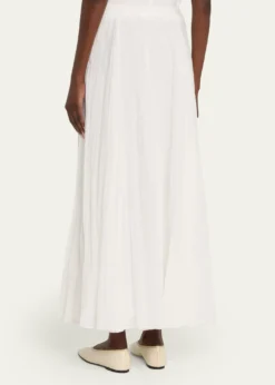 VinceCrinkled Plissé Cotton-Blend Maxi Skirt
