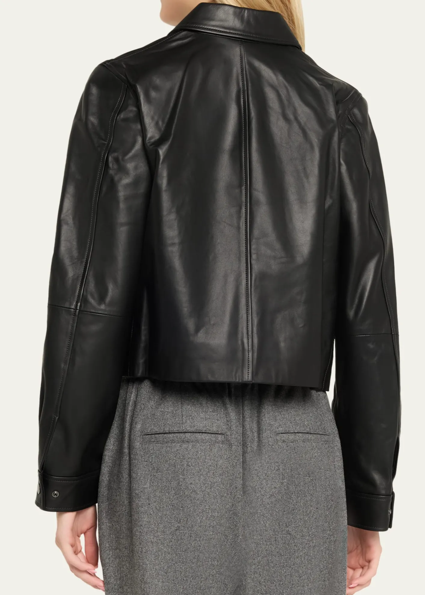 VinceCropped Faux Leather Jacket