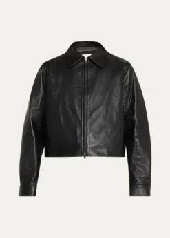 VinceCropped Faux Leather Jacket