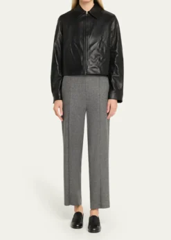 VinceCropped Faux Leather Jacket