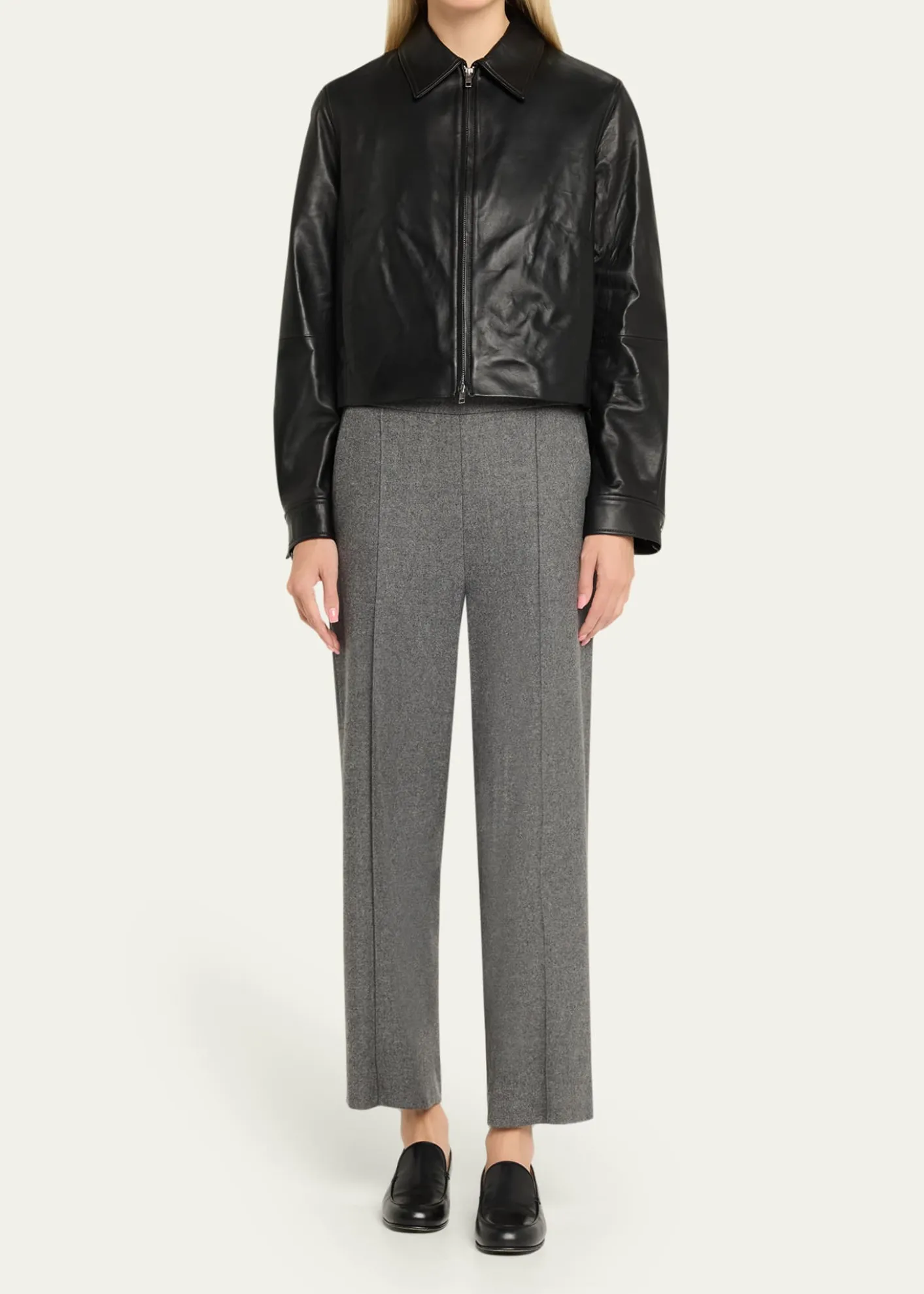 VinceCropped Faux Leather Jacket