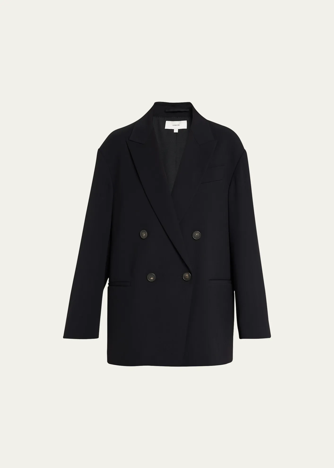 VinceDouble-Breasted Crepe Boyfriend Blazer