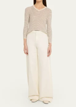 VinceDouble-Waistband Wide-Leg Utility Pants