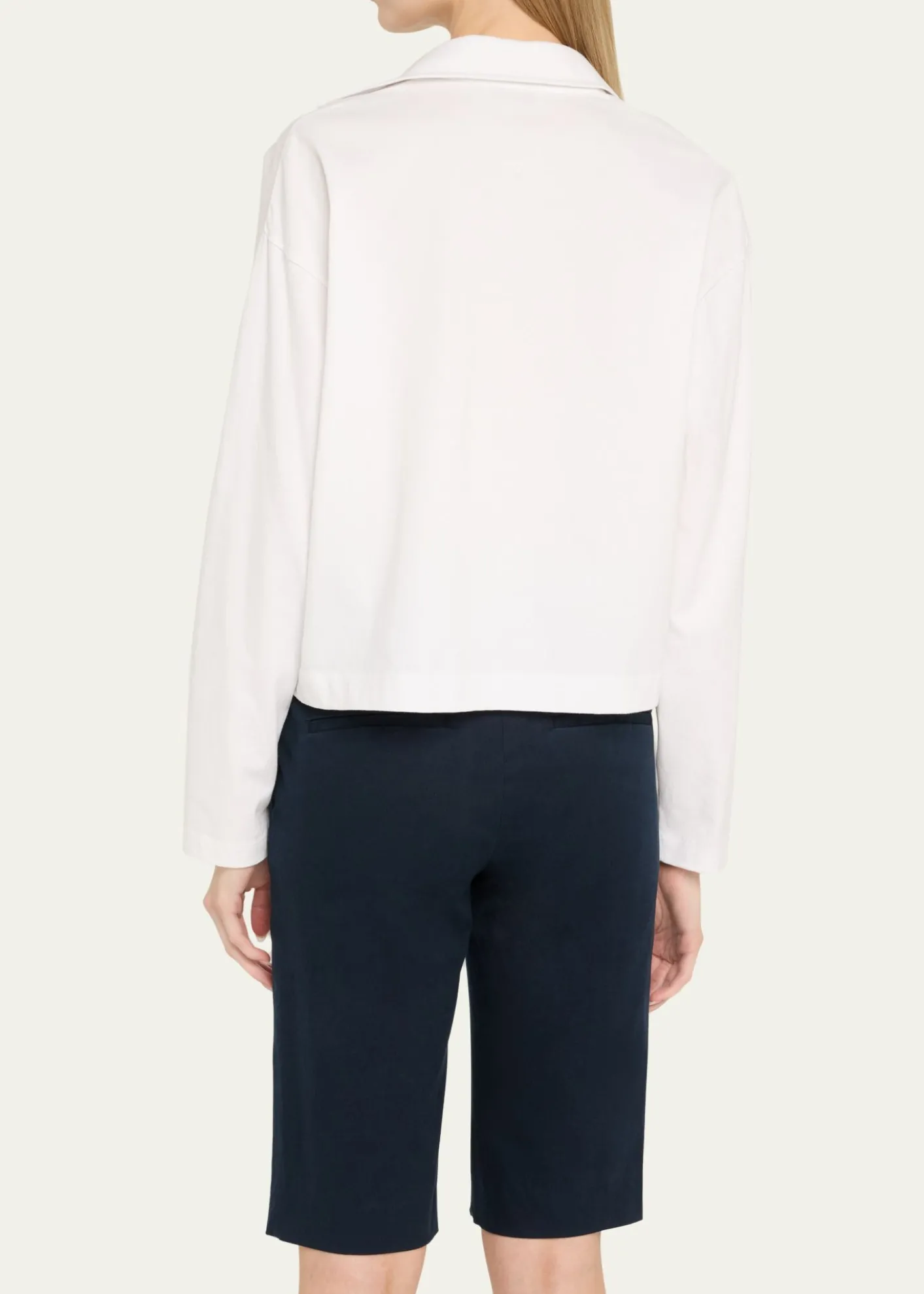 VinceEasy Cotton Long-Sleeve Pullover Polo Top