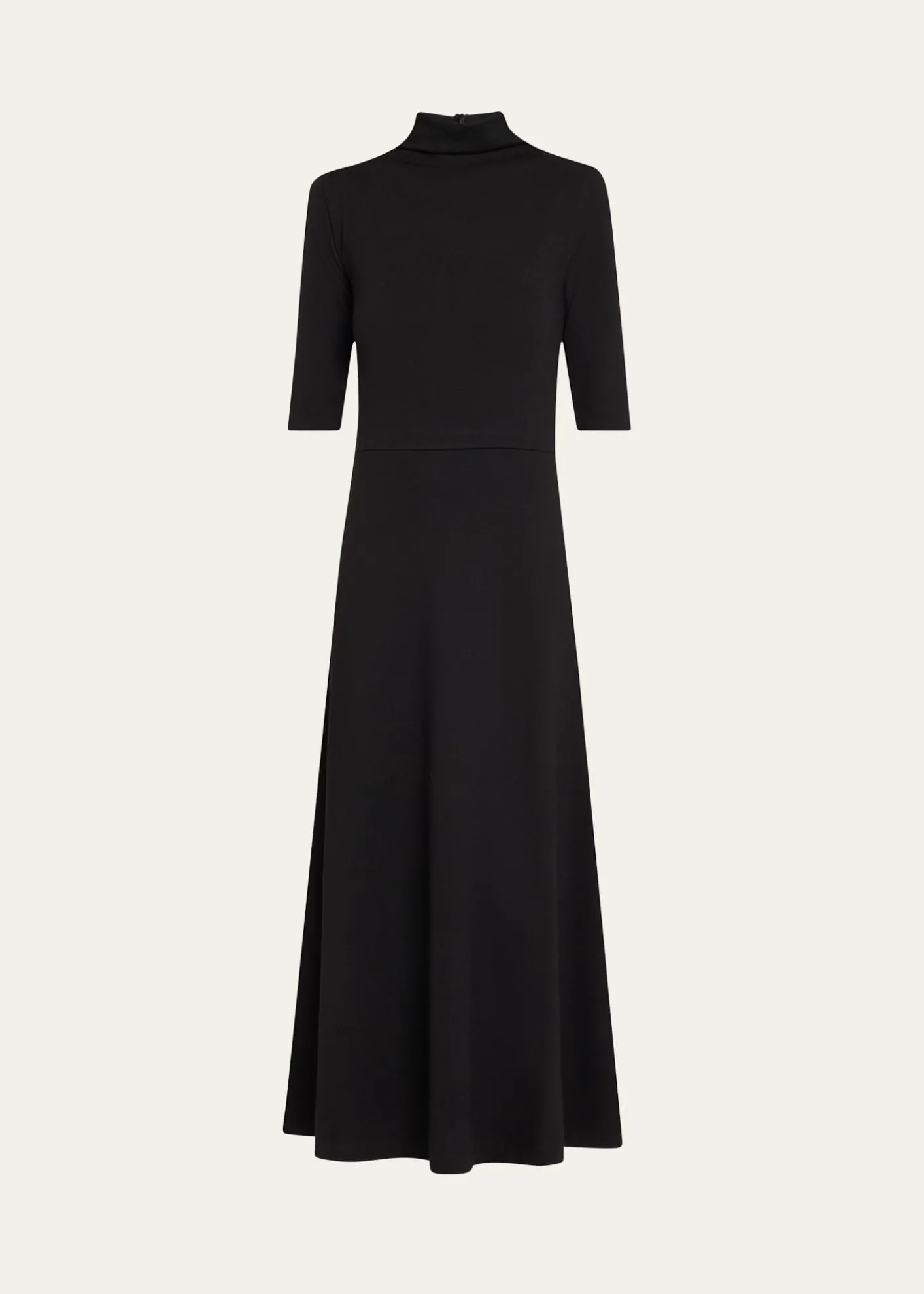VinceElbow-Sleeve Turtleneck Midi Dress