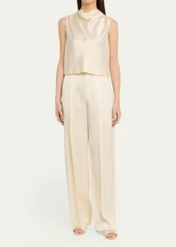 VinceHigh-Rise Satin Trousers