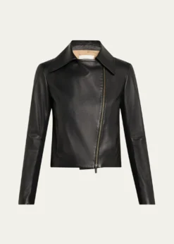 VinceLeather Zip-Front Jacket