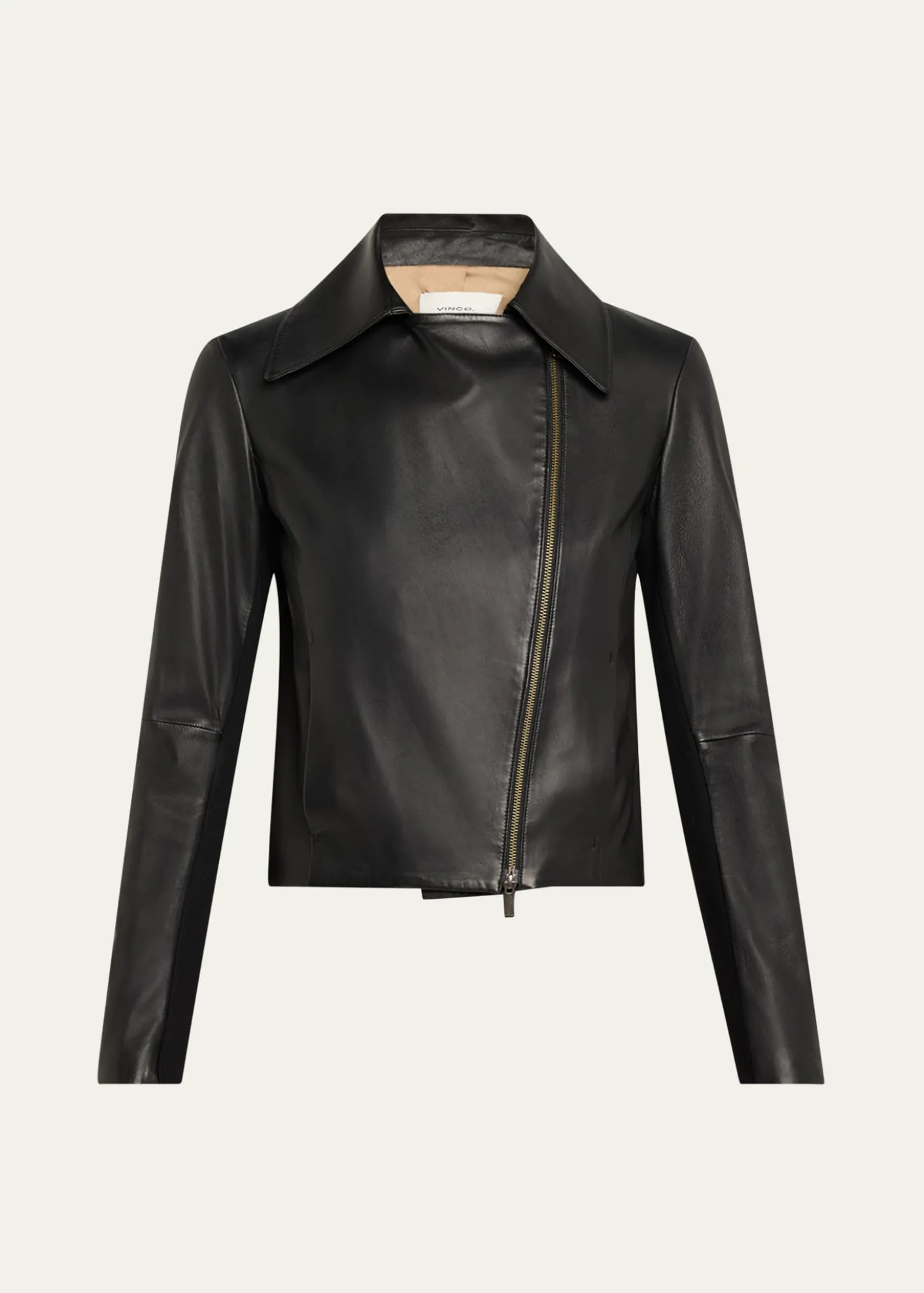 VinceLeather Zip-Front Jacket