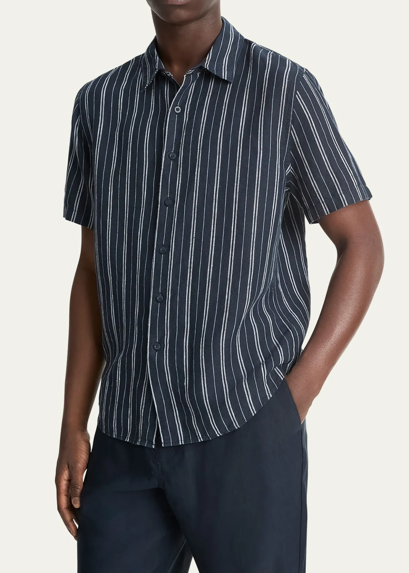 VinceMen's Classic Striped Sport Shirt