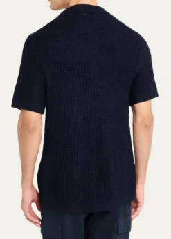 VinceMen's Crochet Button-Down Shirt