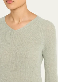 VinceMetallic High-V Knit Top