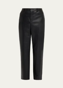 VinceMid-Rise Straight Leather Pants