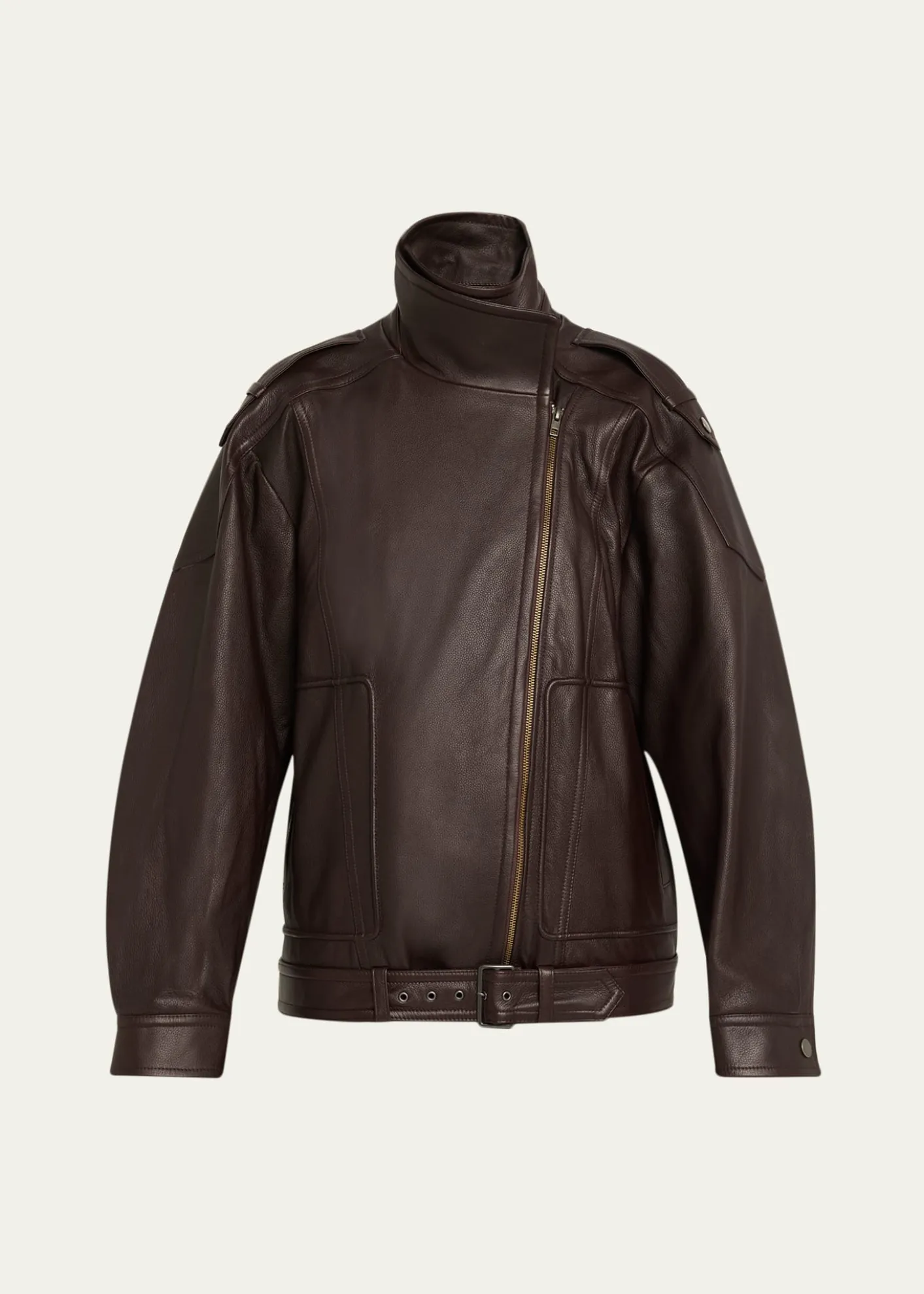 VinceOversized Leather Aviator Jacket