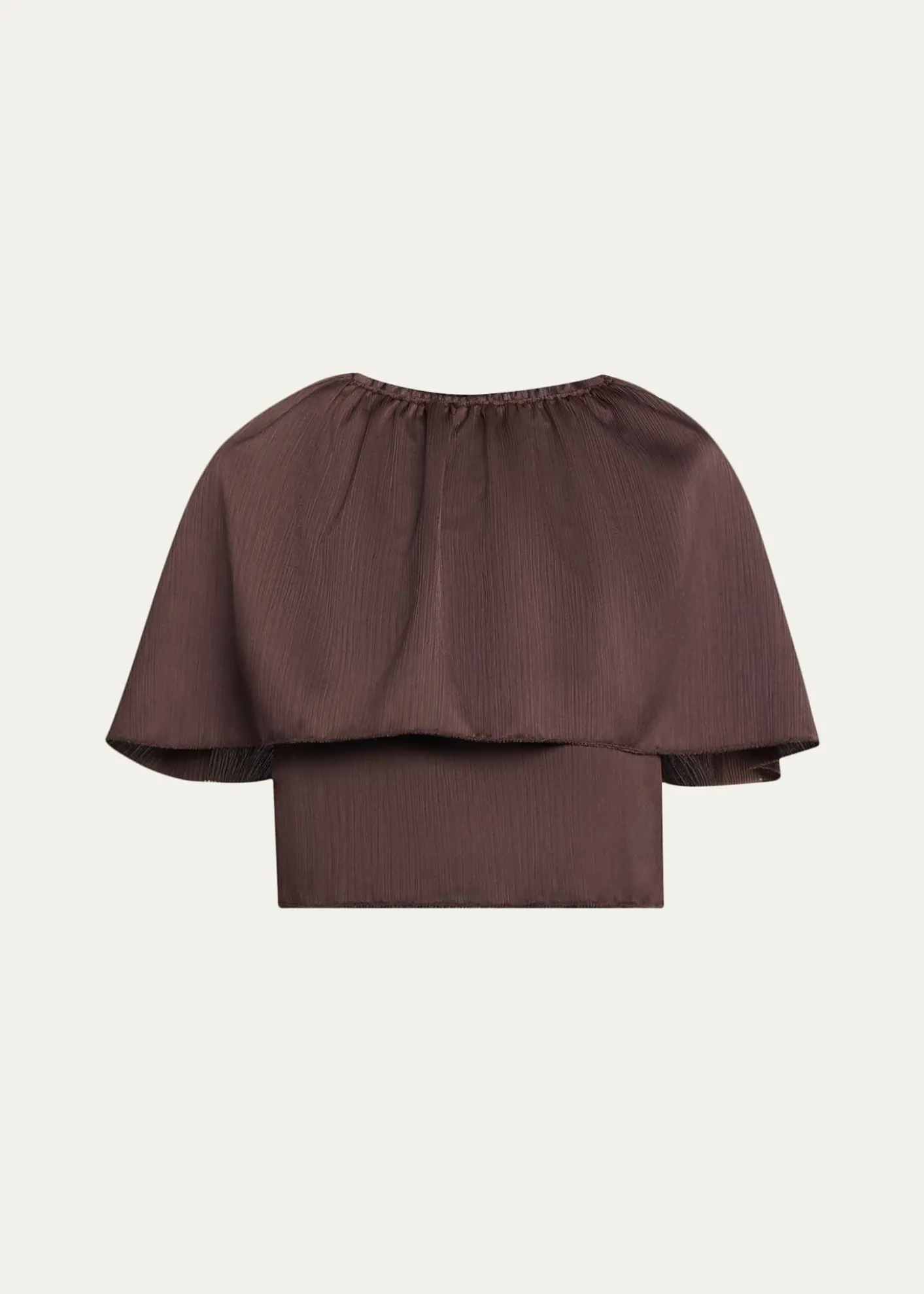 VincePlissé Satin Cape Top