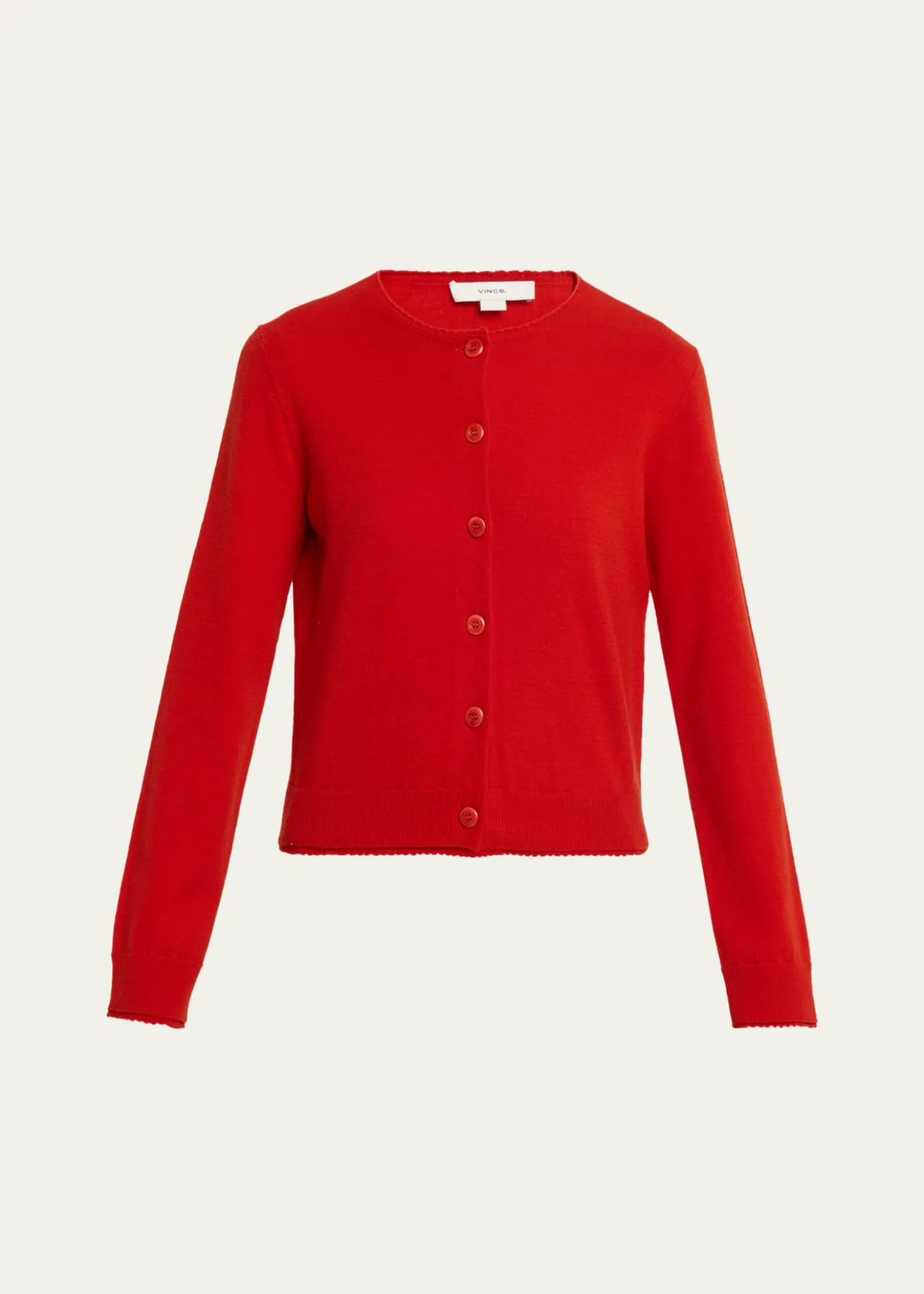 VinceScallop-Trim Cardigan