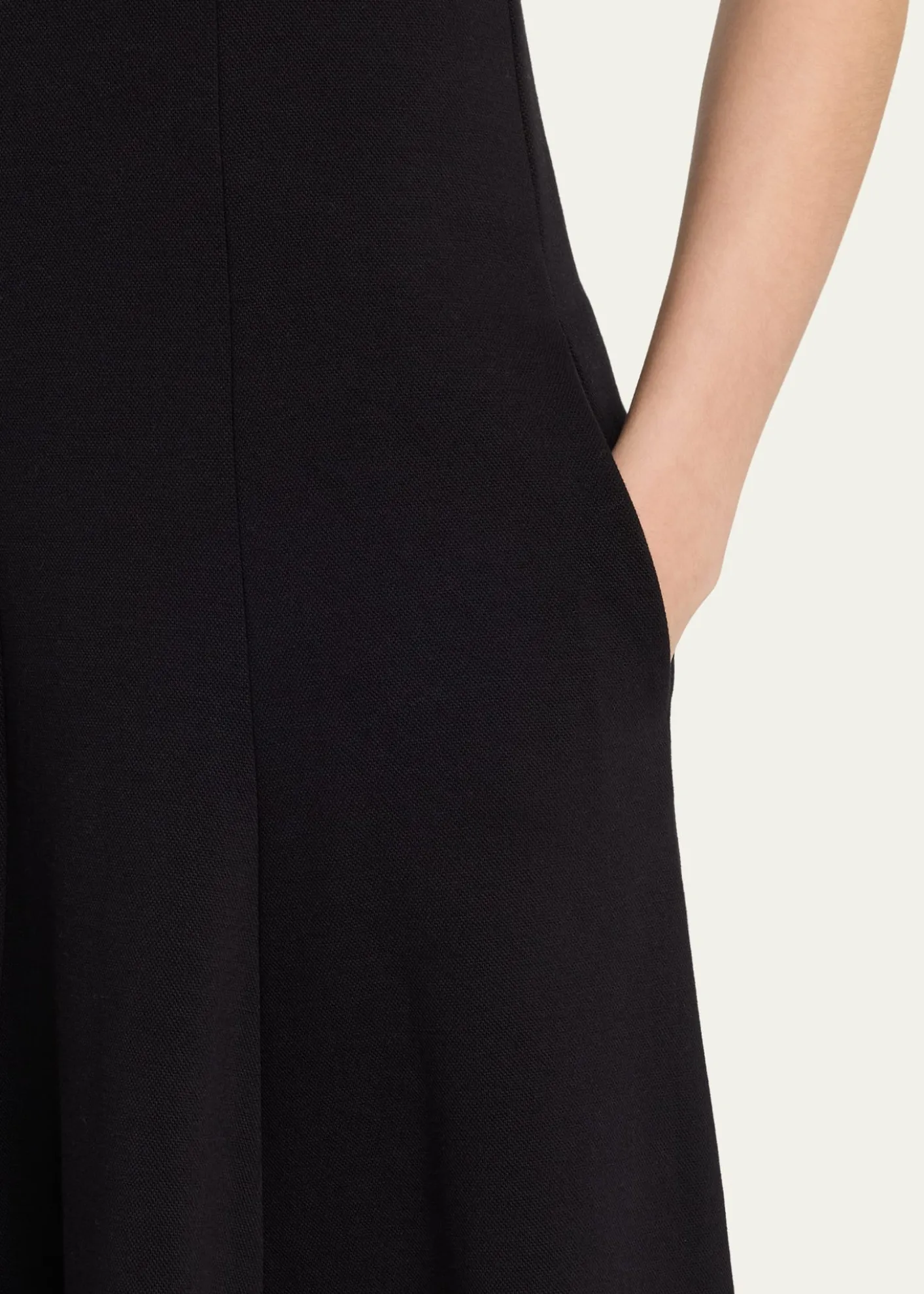 VinceSeamed Square-Neck Knit Midi Dress