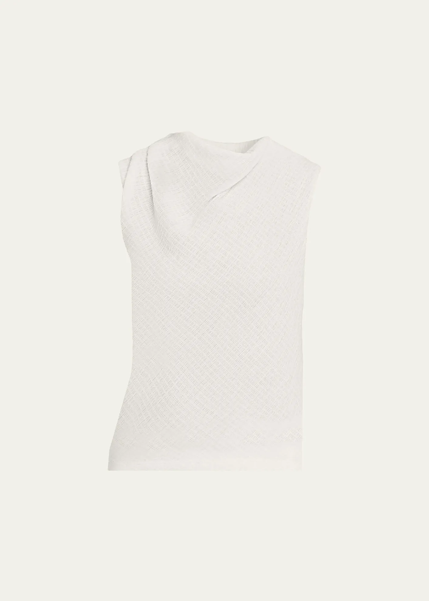 VinceShadow Grid Cowl-Neck Top