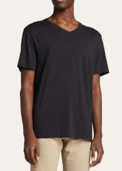 VinceShort-Sleeve V-Neck Jersey T-Shirt, Gray