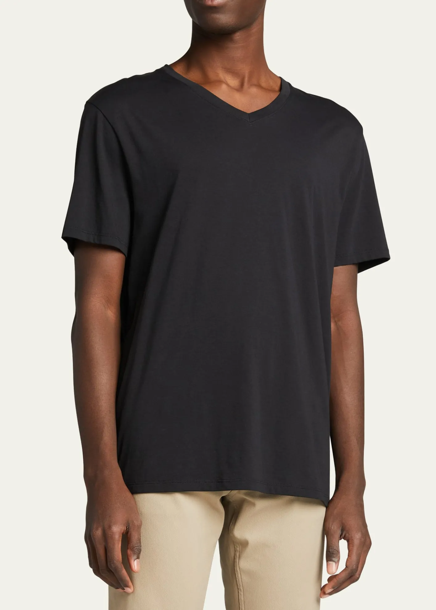 VinceShort-Sleeve V-Neck Jersey T-Shirt, Gray