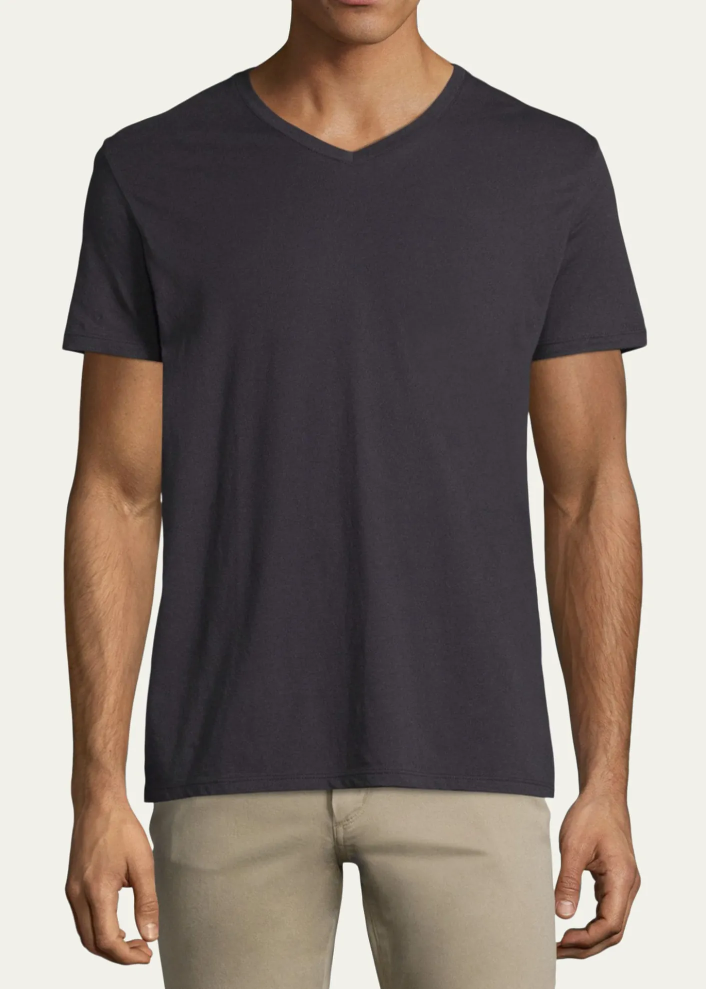 VinceShort-Sleeve V-Neck Jersey T-Shirt, Gray