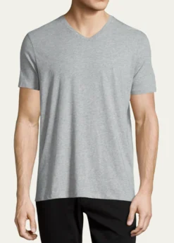 VinceShort-Sleeve V-Neck Jersey T-Shirt, Gray