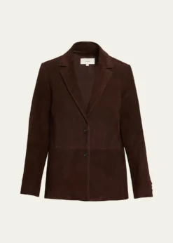 VinceSingle-Breasted Suede Blazer