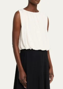 VinceSleeveless Bubble Top