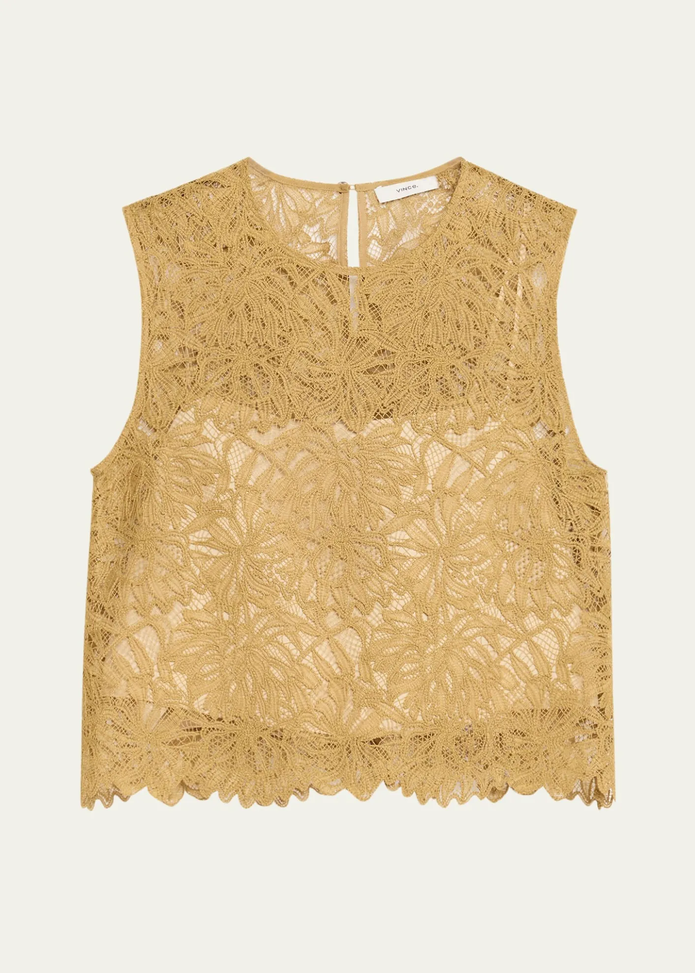 VinceSleeveless Floral Lace Top