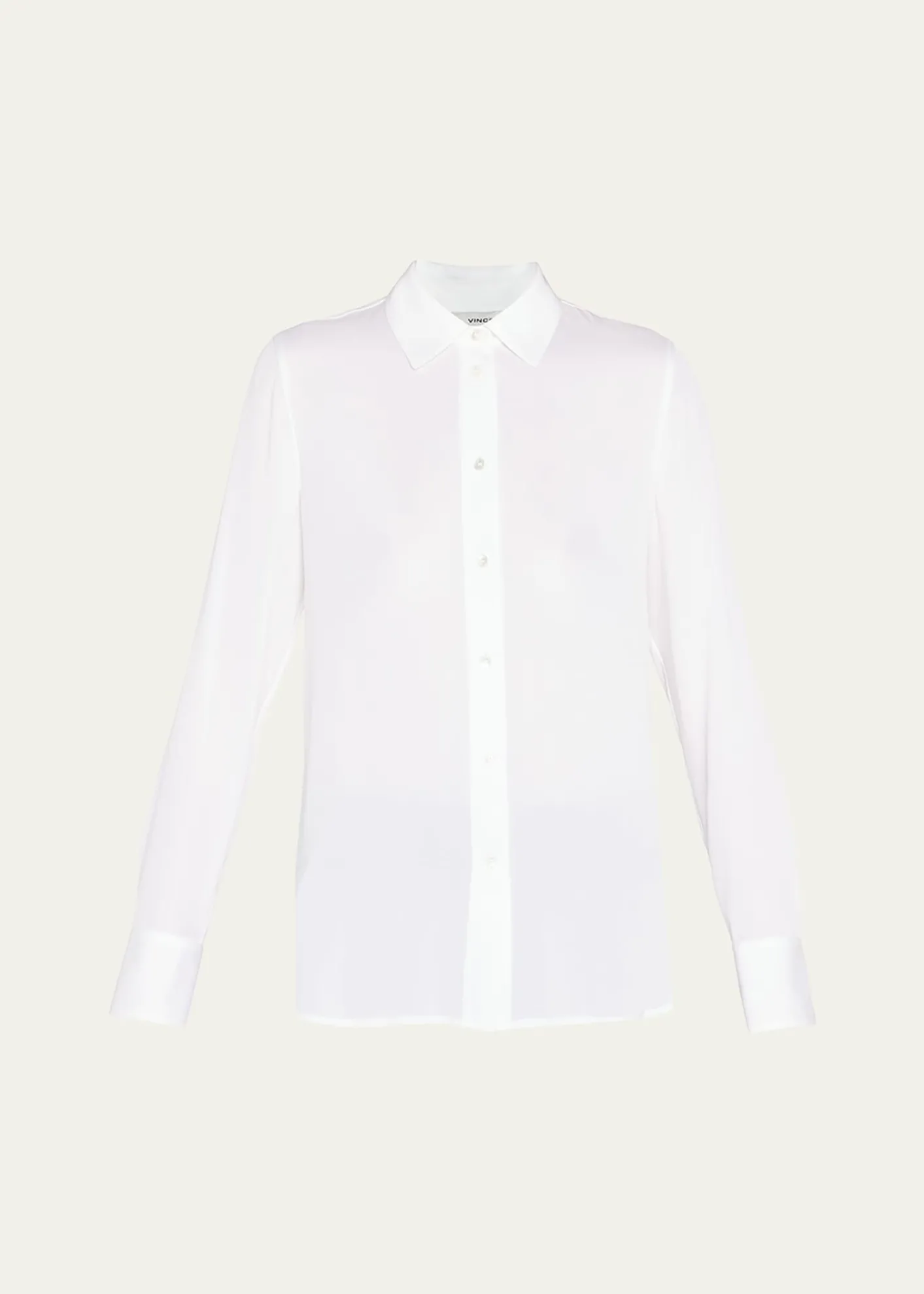 VinceSlim-Fit Long-Sleeve Stretch-Silk Blouse