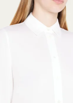 VinceSlim-Fit Long-Sleeve Stretch-Silk Blouse