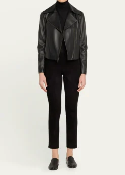 VinceStretch-Suede Split Hem Crop Pants