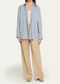 VinceStripe Button-Front Shirt