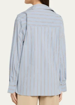 VinceStripe Button-Front Shirt