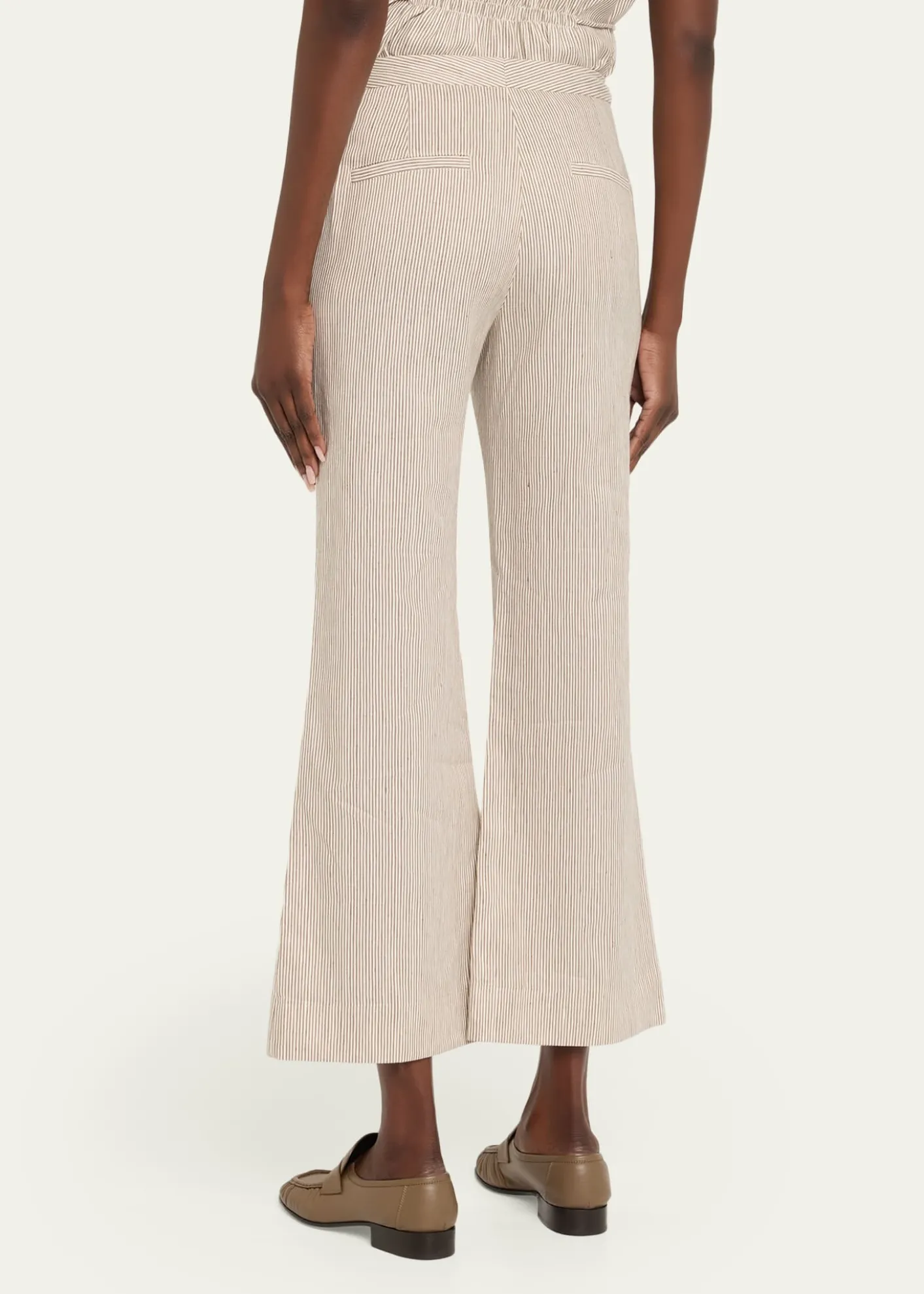 VinceTicking Stripe Cropped Flare Trousers